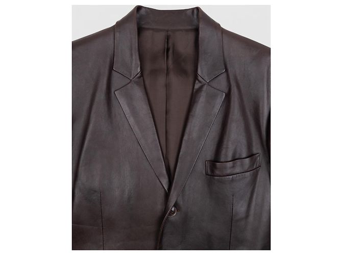 Gucci by Tom Ford SS98 Leder-Blazer Jacke Braun - Ansicht 3