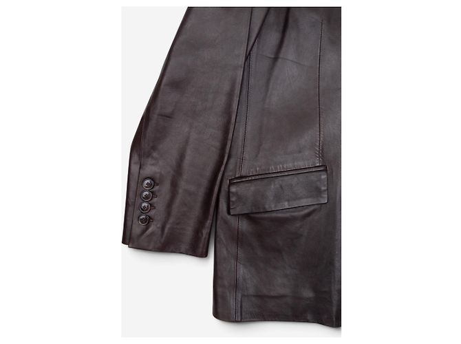 Gucci by Tom Ford SS98 Leder-Blazer Jacke Braun - Ansicht 4