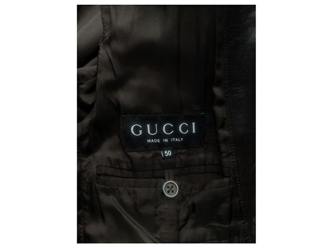 Gucci by Tom Ford SS98 Leder-Blazer Jacke Braun - Ansicht 6