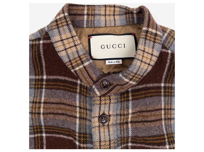 Camicia a bottoni in flanella a quadri Gucci by Alessandro Michelle Marrone - vista 2