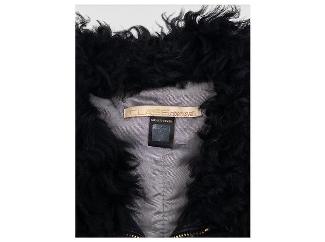Roberto Cavalli 2000s Fur Trim Stitched Leather Jacket - view 8