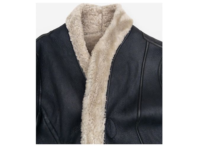 Rick Owens AW11 ‘Limo’ Wendbare Shearling-Lederjacke mit rundem Ausschnitt Schwarz - Ansicht 3