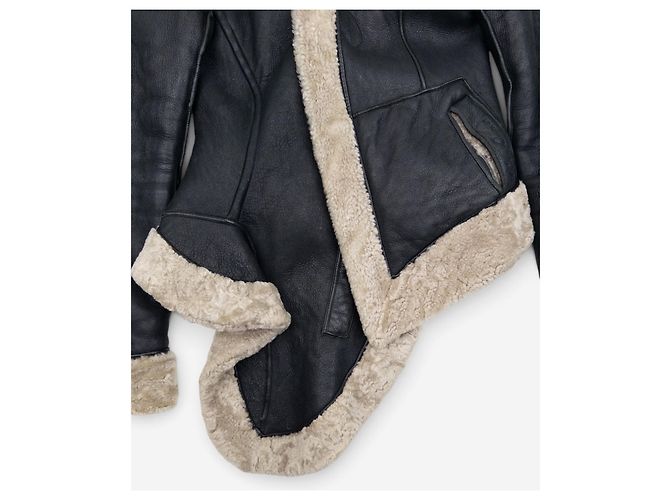 Rick Owens AW11 ‘Limo’ Wendbare Shearling-Lederjacke mit rundem Ausschnitt Schwarz - Ansicht 4