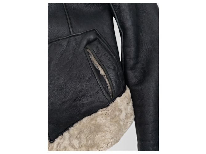 Rick Owens AW11 ‘Limo’ Wendbare Shearling-Lederjacke mit rundem Ausschnitt Schwarz - Ansicht 5