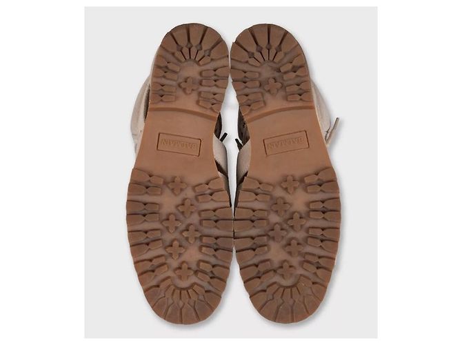 Sandalias de tacón alto de gamuza beige Balmain t Sz.37.5 de segunda mano - vista 5