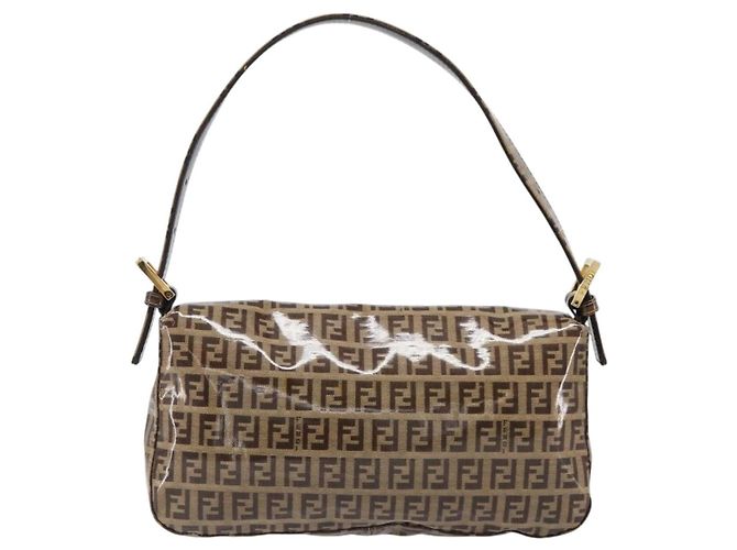 Borsa Fendi Mamma Baguette Zucca in pelle verniciata medium Beige - vista 2