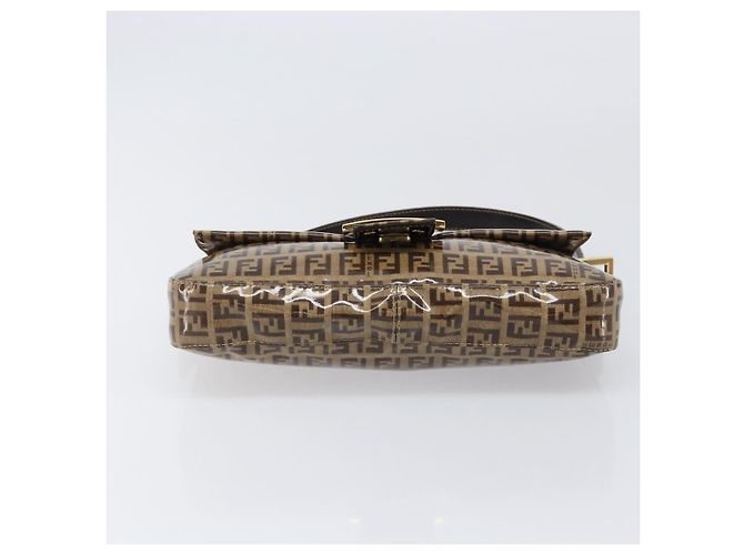 Borsa Fendi Mamma Baguette Zucca in pelle verniciata medium Beige - vista 4