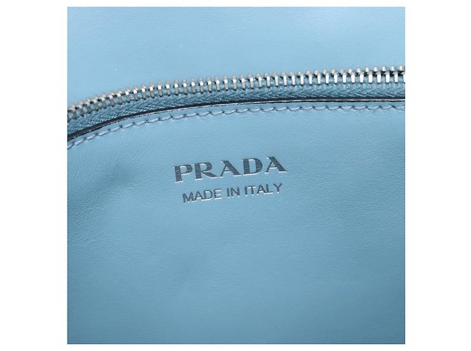 Prada Elektra Studded Leather Small Blue - view 6