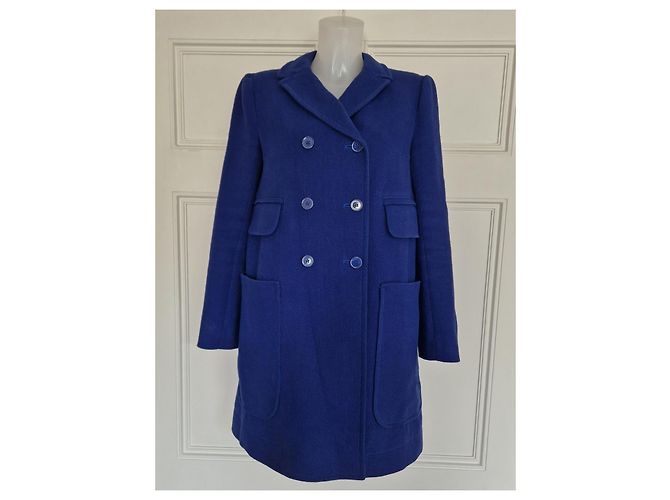 Carven Abrigo cruzado de algodón azul - vista 2