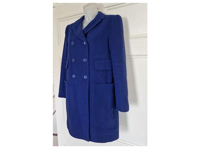 Carven Abrigo cruzado de algodón azul - vista 3