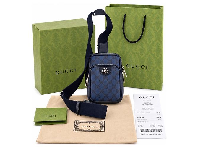 Gucci GG Supreme Schultertasche Dunkelblau Monogramm - Ansicht 2