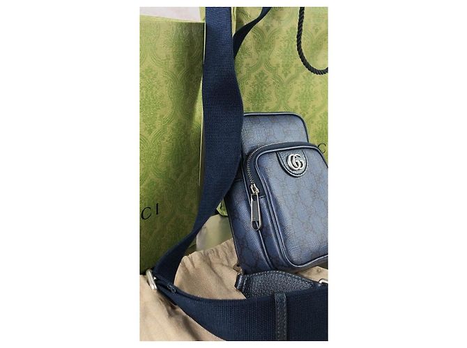 Gucci GG Supreme Schultertasche Dunkelblau Monogramm - Ansicht 4