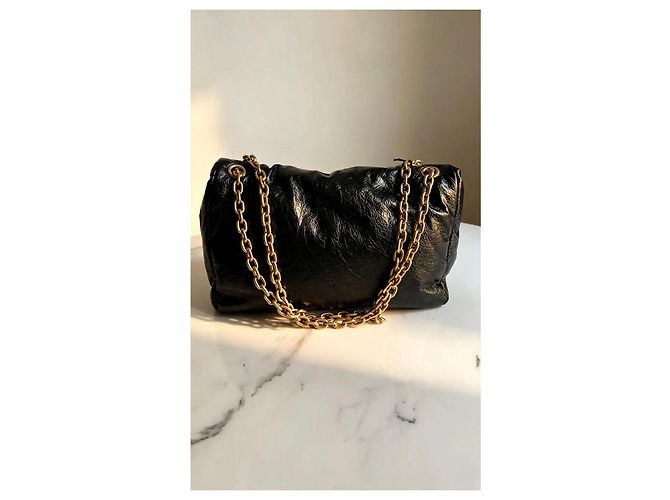 BB Chain Balenciaga Monaco BB Borsa a Catena in Pelle Nera Nero - vista 2