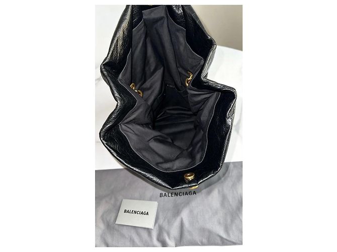 BB Chain Balenciaga Monaco BB Borsa a Catena in Pelle Nera Nero - vista 8