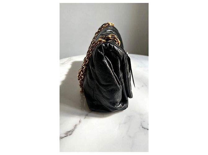 BB Chain Balenciaga Monaco BB Borsa a Catena in Pelle Nera Nero - vista 9