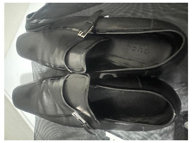 Mocassini Gucci in pelle nera con fibbia Nero - vista 3