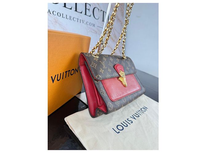 Borsa a tracolla Louis Vuitton Monogram Dauphine Marrone Rosso - vista 6