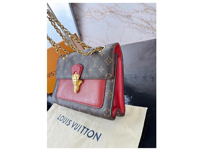 Borsa a tracolla Louis Vuitton Monogram Dauphine Marrone Rosso - vista 7