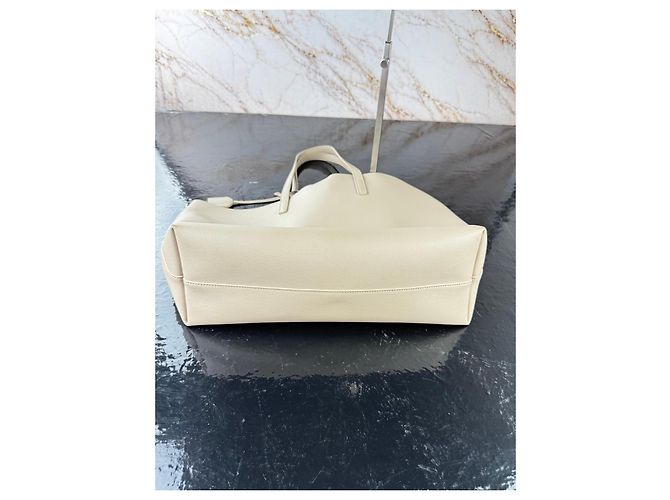 Autre Marque Borsa Saint Laurent Shopper in pelle beige - vista 10