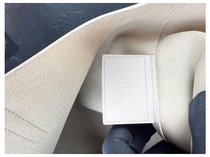 Autre Marque Borsa Saint Laurent Shopper in pelle beige - vista 12