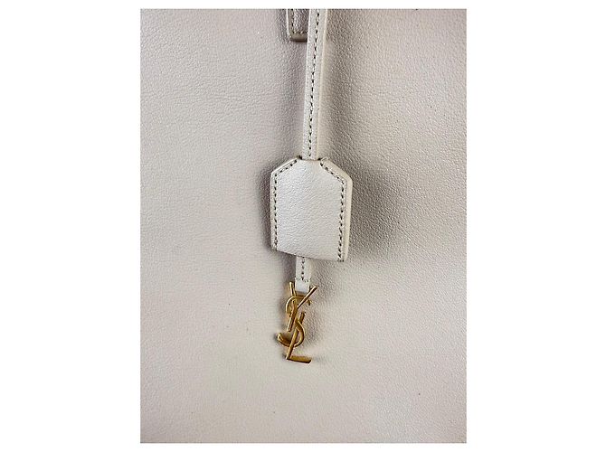 Autre Marque Borsa Saint Laurent Shopper in pelle beige - vista 9