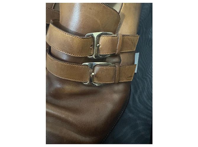 Gucci Mocassini in pelle marrone con doppia fibbia - vista 3