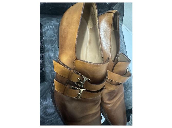 Gucci Mocassini in pelle marrone con doppia fibbia - vista 4