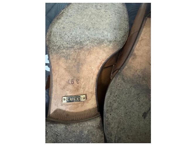 Gucci Mocassini in pelle marrone con doppia fibbia - vista 7