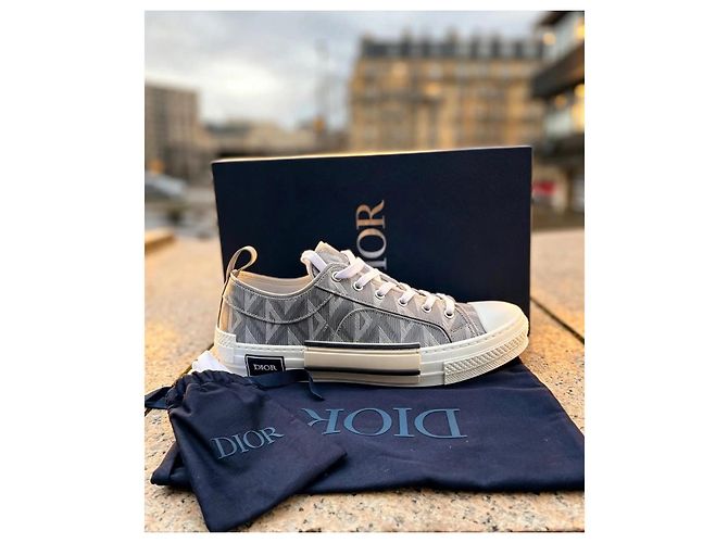 Autre Marque Dior B23 CD Diamond Gray Sneakers Low Top Bianco Grigio - vista 2