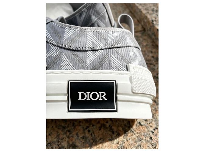 Autre Marque Dior B23 CD Diamond Gray Sneakers Low Top Bianco Grigio - vista 4