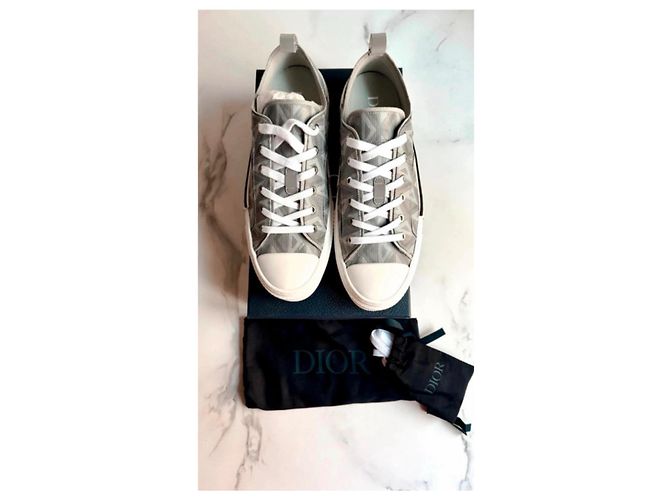 Autre Marque Dior B23 CD Diamond Gray Sneakers Low Top Bianco Grigio - vista 9