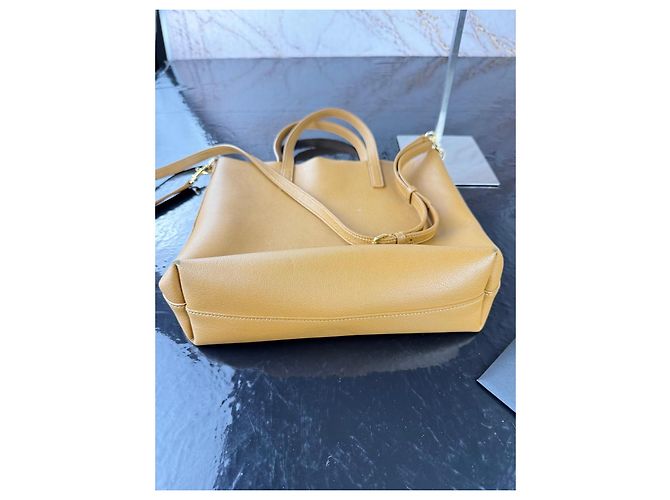 Autre Marque Saint Laurent Shopper Borsa in Pelle Caramello - vista 11