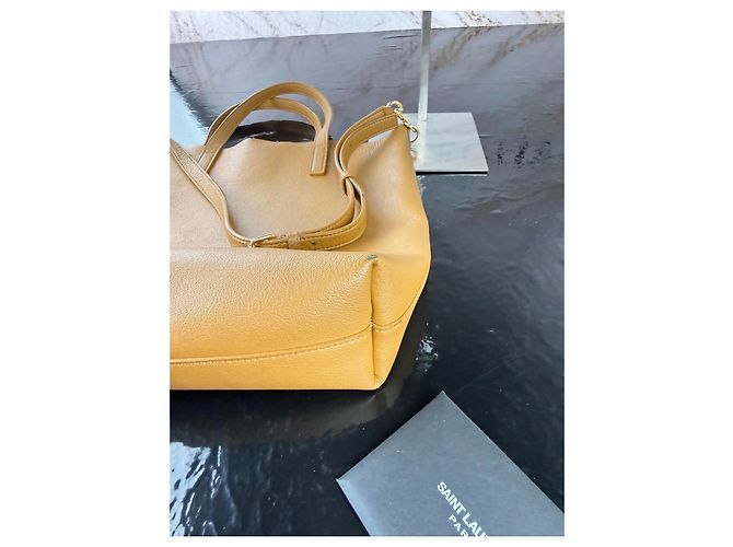 Autre Marque Saint Laurent Shopper Borsa in Pelle Caramello - vista 12