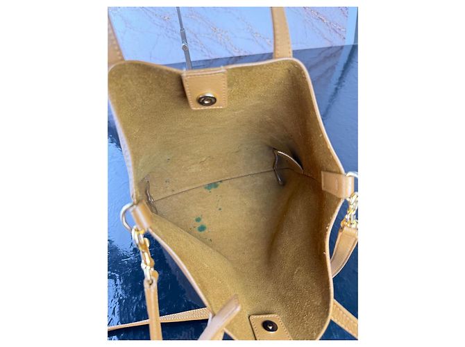 Autre Marque Saint Laurent Shopper Borsa in Pelle Caramello - vista 8