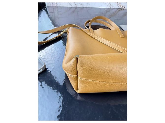 Autre Marque Saint Laurent Shopper Borsa in Pelle Caramello - vista 9