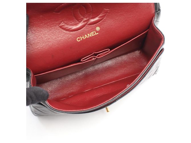Chanel Matelassé Double Flap Schultertasche Schwarz - Ansicht 3