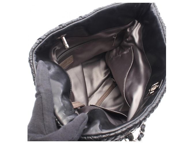Borsa Tote Chanel in pelle di agnello nera Nero - vista 3