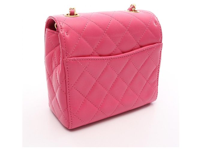 Borsa a tracolla Chanel Matelassé in pelle rosa - vista 2