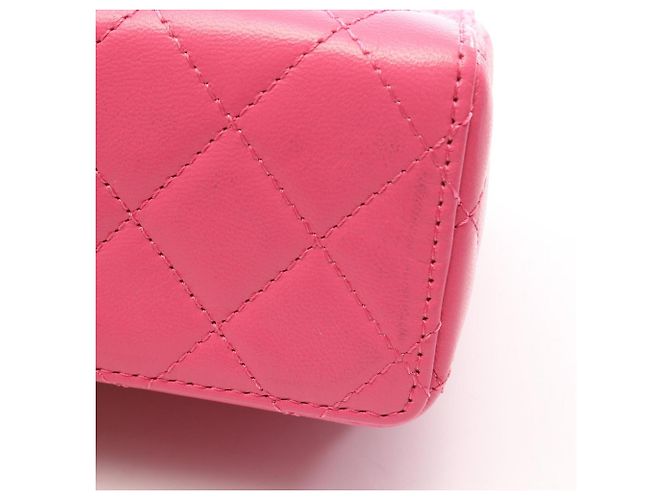 Borsa a tracolla Chanel Matelassé in pelle rosa - vista 8