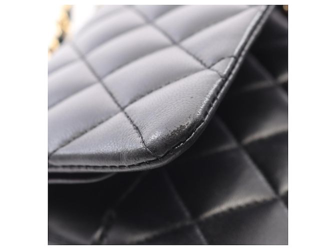 Timeless Chanel Matelassé Double Flap Schultertasche Schwarz - Ansicht 13