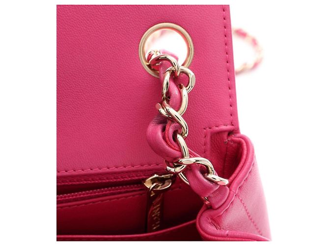 Bolsa de Ombro Chanel Mini Matelassé Rosa - vista 10