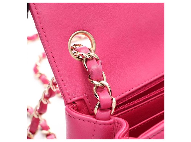 Bolsa de Ombro Chanel Mini Matelassé Rosa - vista 9