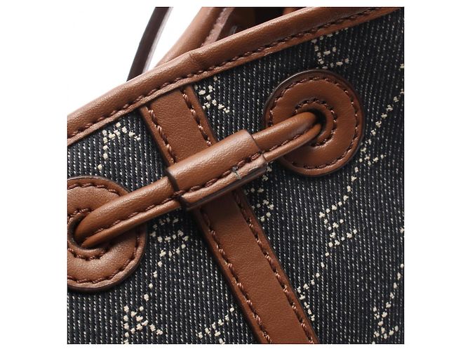 Stella Mc Cartney Borsa a spalla con coulisse Stella McCartney Marrone Blu navy - vista 6