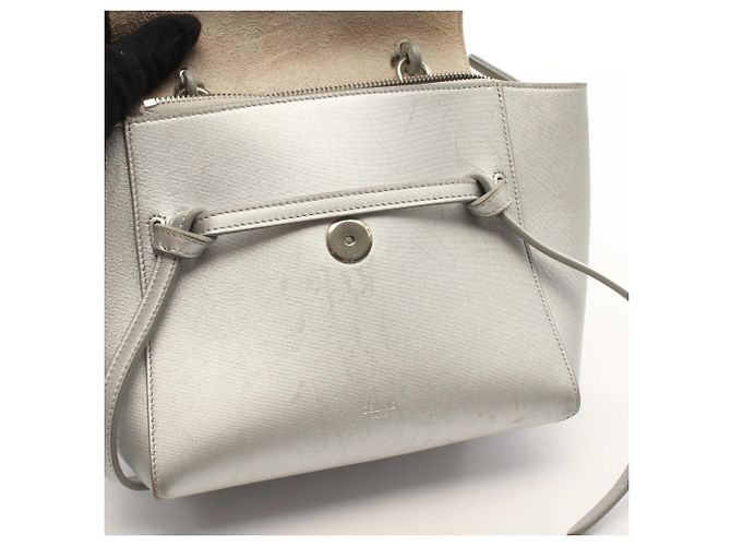 Céline Celine Belt Bag Nano borsa a mano 2Way Argento - vista 5