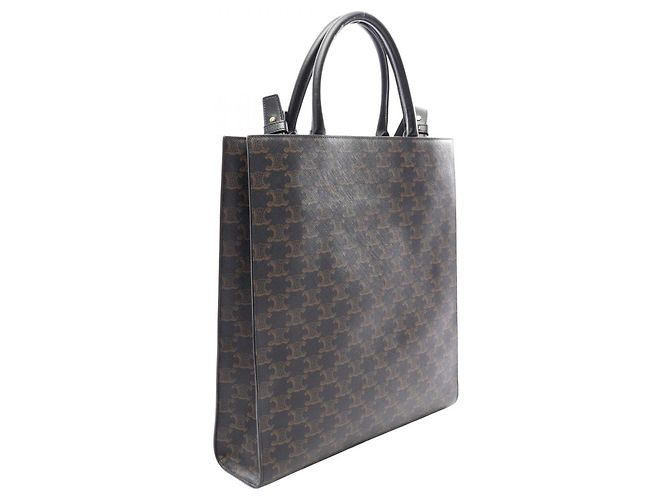Céline Celine Medium Vertical Cabas Triomphe 2-Way Tote Bag Brown Black - view 2