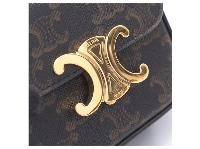 Céline Sac à épaule Celine Mini Claude Triomphe Marron Noir - vue 8