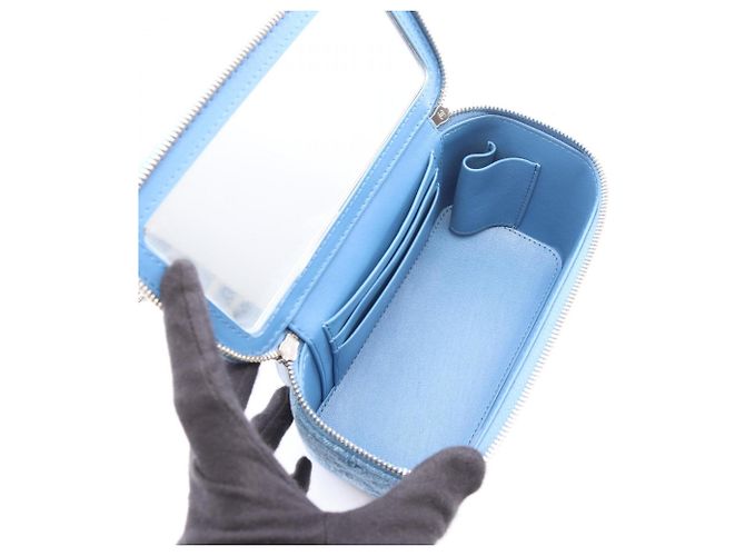 Borsa a tracolla Vanity Chanel Matelassé Blu - vista 3