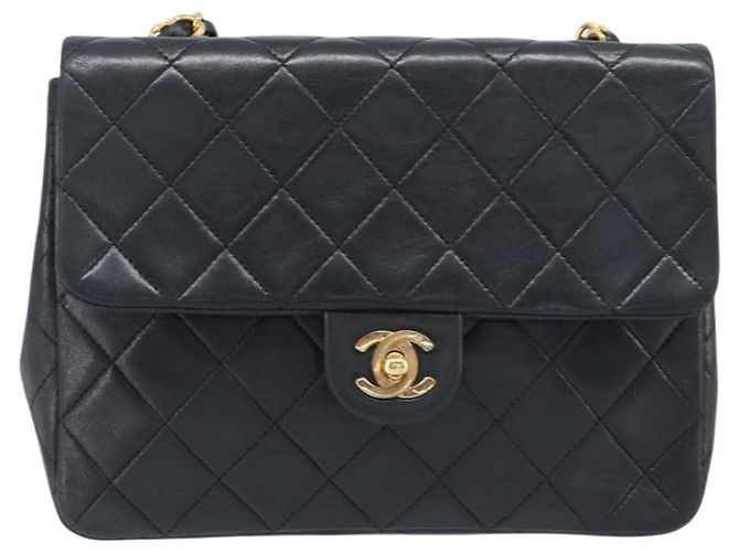 Chanel Vintage CC Catena Flap Pelle Trapuntata Media Nero - vista 2