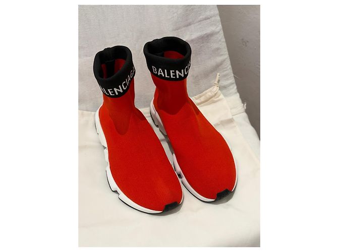 Balenciaga Speed Trainer Sneakers Rosse Rosso - vista 4