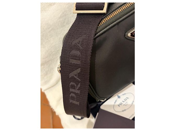 Saffiano Prada Re-Nylon Shoulder Bag with Pouch - Black - view 3